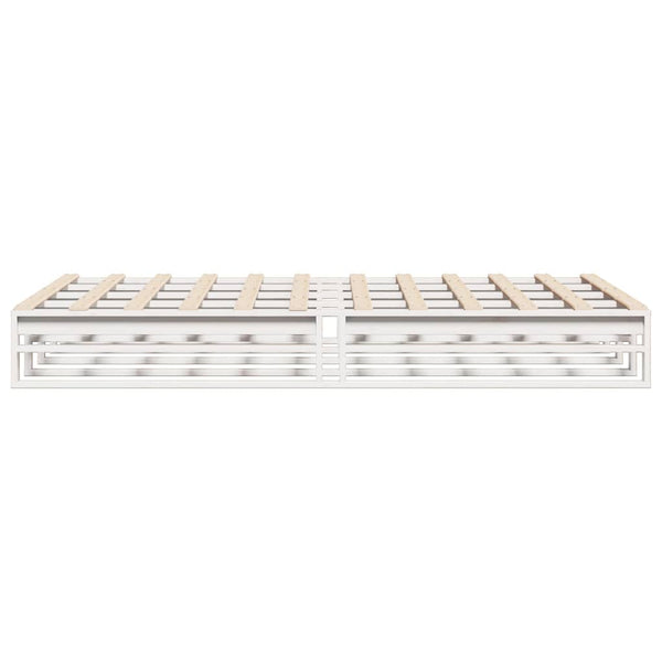 vidaXL Solid Wood Bed Frame without Mattress White 150x200 cm Pine Wood
