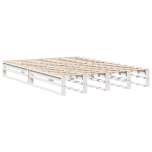 vidaXL Solid Wood Bed Frame without Mattress White 150x200 cm Pine Wood