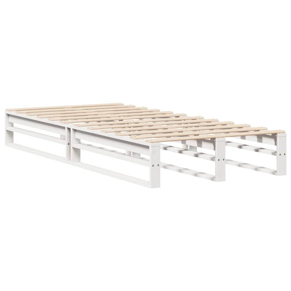 vidaXL Solid Wood Bed Frame White 75x190 cm Pine Wood