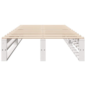 vidaXL Solid Wood Bed Frame White 75x190 cm Pine Wood