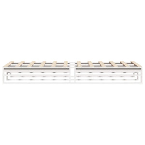vidaXL Solid Wood Bed Frame White 75x190 cm Pine Wood