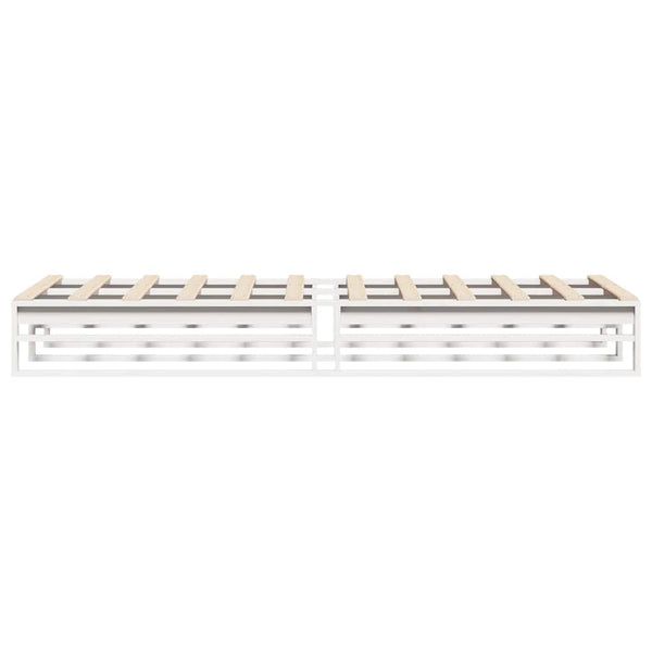 vidaXL Solid Wood Bed Frame White 75x190 cm Pine Wood