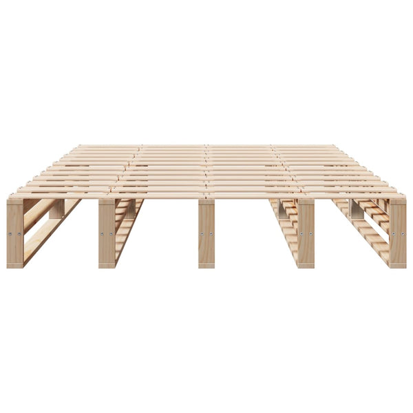 vidaXL Solid Wood Bed Frame without Mattress 135x190 cm Pine Wood