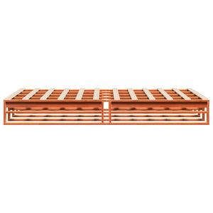 vidaXL Solid Wood Bed Frame without Mattress Waxed Brown 135x190 cm Pine Wood