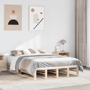 vidaXL Solid Wood Bed Frame without Mattress 140x190 cm Pine Wood
