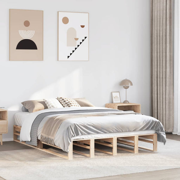 vidaXL Solid Wood Bed Frame without Mattress 140x190 cm Pine Wood
