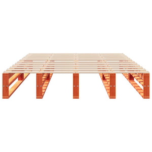 vidaXL Solid Wood Bed Frame without Mattress Waxed Brown 140x190 cm Pine Wood