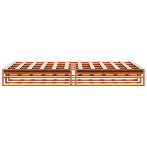 vidaXL Solid Wood Bed Frame without Mattress Waxed Brown 140x190 cm Pine Wood