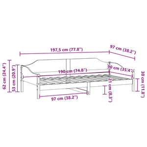 vidaXL Solid Wood Bed Frame White 90x190 cm Pine Wood (No Mattress)