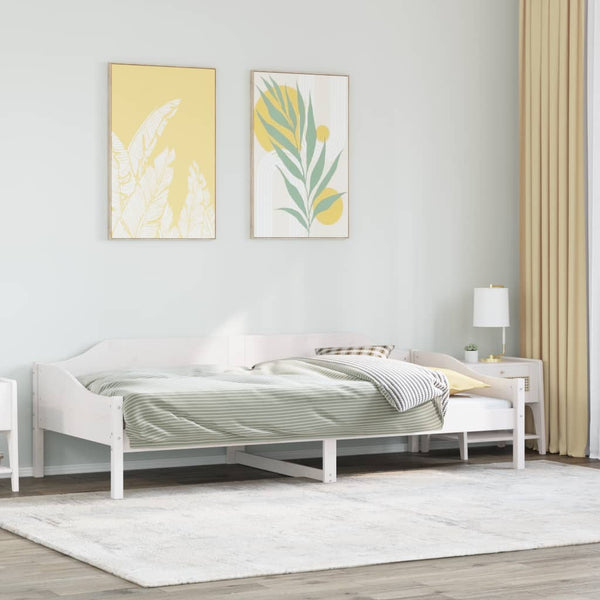 vidaXL Solid Wood Bed Frame White 90x190 cm Pine Wood (No Mattress)