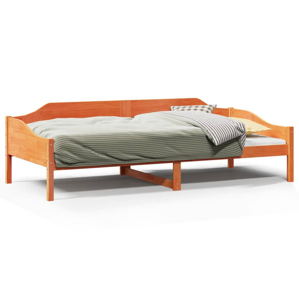 vidaXL Solid Pine Bed Frame without Mattress Waxed Brown 90x190 cm