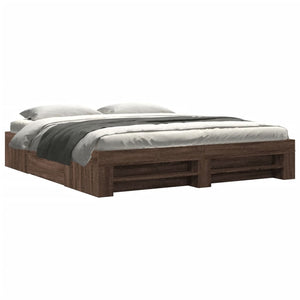 vidaXL Bed Frame without Mattress Brown Oak-Look 180x200 cm
