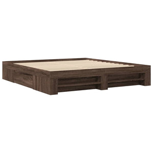vidaXL Bed Frame without Mattress Brown Oak-Look 180x200 cm