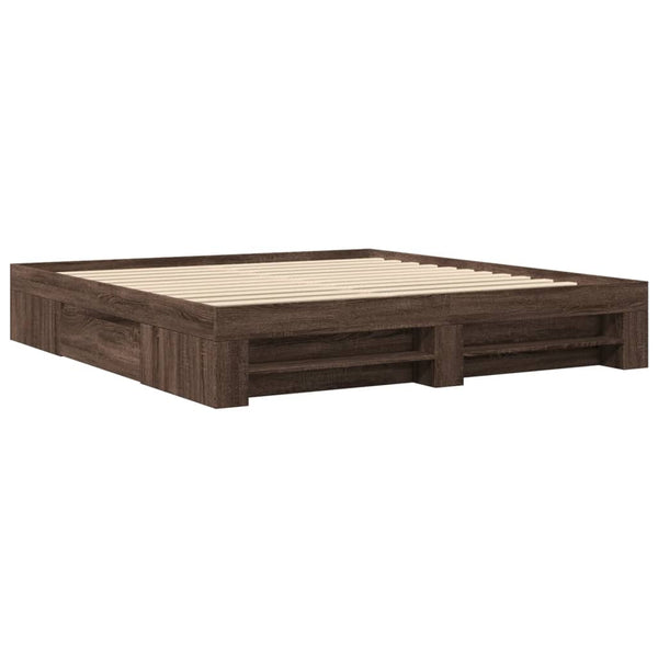 vidaXL Bed Frame without Mattress Brown Oak-Look 180x200 cm