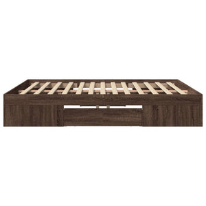 vidaXL Bed Frame without Mattress Brown Oak-Look 180x200 cm