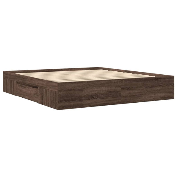 vidaXL Bed Frame without Mattress Brown Oak-Look 180x200 cm
