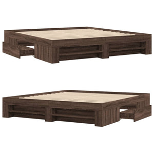 vidaXL Bed Frame without Mattress Brown Oak-Look 180x200 cm