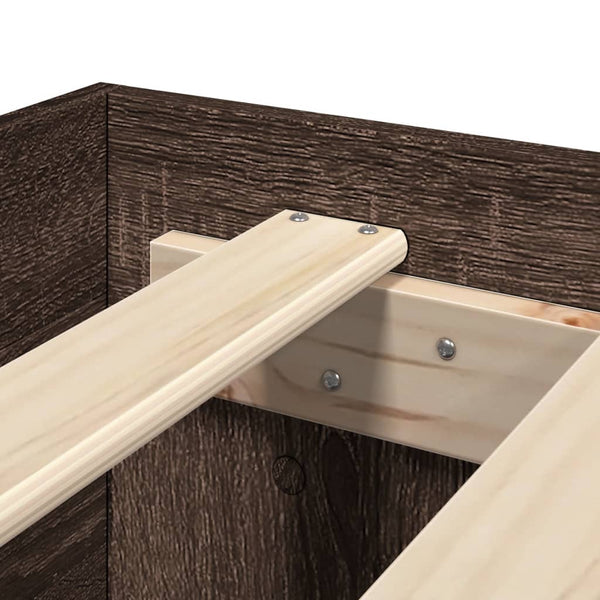 vidaXL Bed Frame without Mattress Brown Oak-Look 180x200 cm