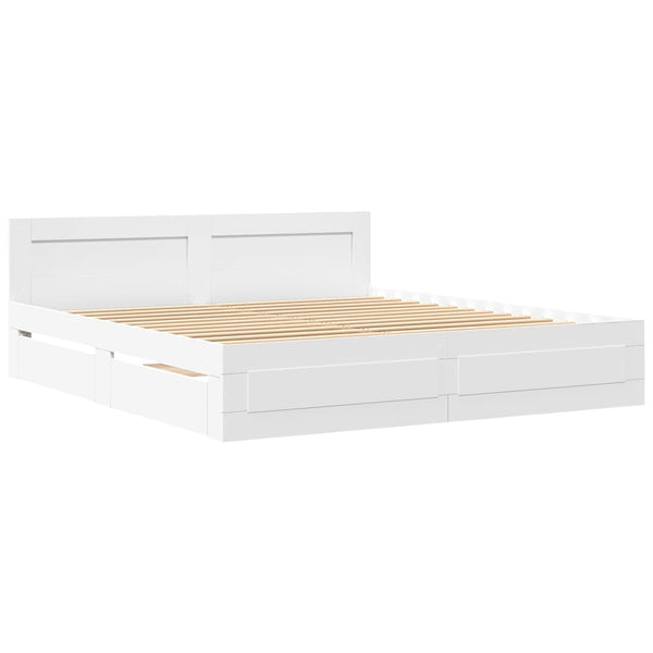 vidaXL Bed Frame with Headboard without Mattress White 180x200 cm