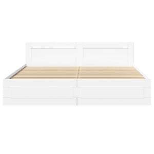 vidaXL Bed Frame with Headboard without Mattress White 180x200 cm