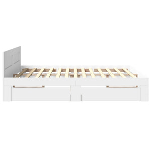 vidaXL Bed Frame with Headboard without Mattress White 180x200 cm