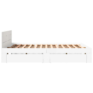 vidaXL Bed Frame with Headboard, Mattress Not Included, White 160x200 cm