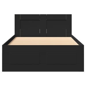 vidaXL Bed Frame with Headboard without Mattress Black 100x200 cm