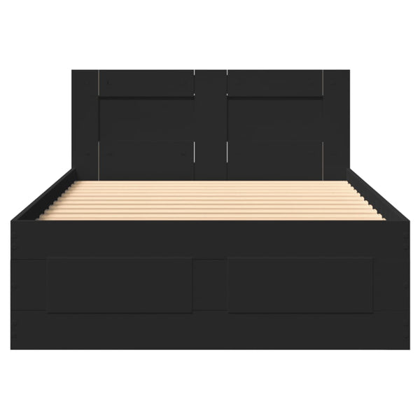 vidaXL Bed Frame with Headboard without Mattress Black 100x200 cm