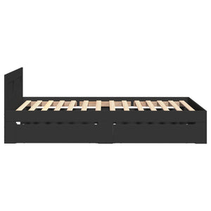 vidaXL Bed Frame with Headboard without Mattress Black 100x200 cm