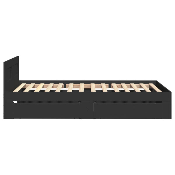 vidaXL Bed Frame with Headboard without Mattress Black 100x200 cm