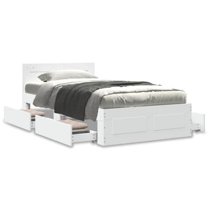 vidaXL Bed Frame with Headboard without Mattress White 90x200 cm