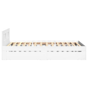 vidaXL Bed Frame with Headboard without Mattress White 90x200 cm
