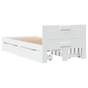 vidaXL Bed Frame with Headboard without Mattress White 90x200 cm