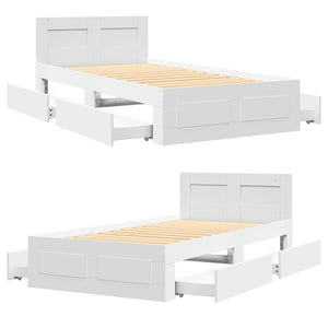 vidaXL Bed Frame with Headboard without Mattress White 90x200 cm