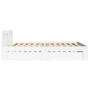 vidaXL Bed Frame with Headboard without Mattress White 140x190 cm
