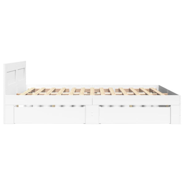 vidaXL Bed Frame with Headboard without Mattress White 140x190 cm