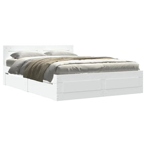 vidaXL Bed Frame with Headboard without Mattress White 120x190 cm