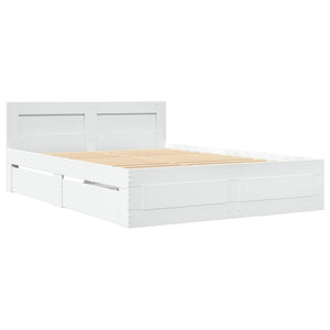 vidaXL Bed Frame with Headboard without Mattress White 120x190 cm