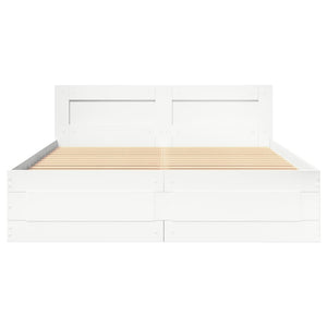 vidaXL Bed Frame with Headboard without Mattress White 120x190 cm