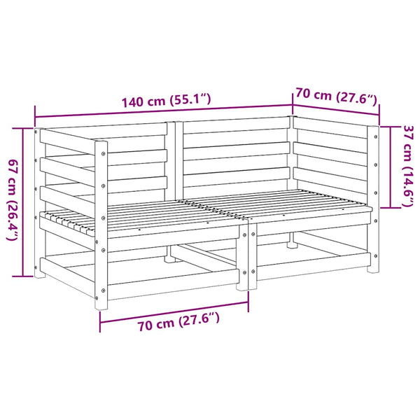 vidaXL 2-piece Garden Sofa Set Solid Pine Wood