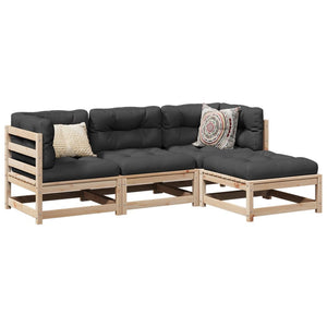 vidaXL 4-piece Garden Sofa Set with Cushions Solid Pine Wood