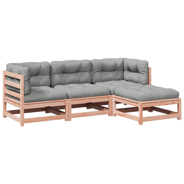 vidaXL 4-piece Garden Sofa Set with Cushions Solid Douglas Fir Wood