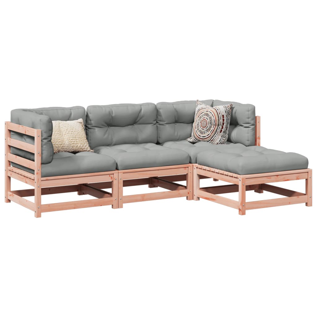 vidaXL 4-piece Garden Sofa Set with Cushions Solid Douglas Fir Wood