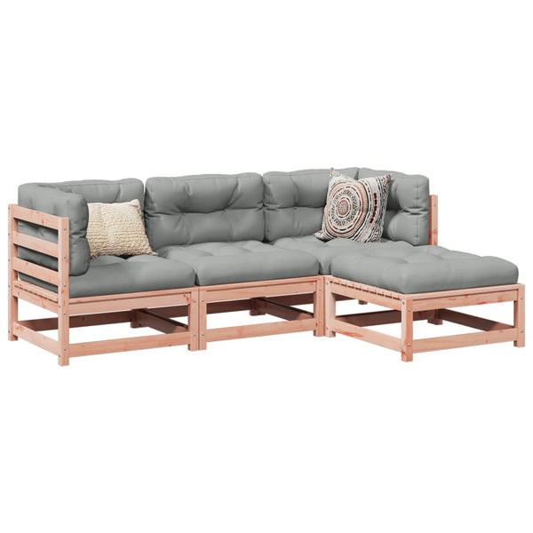 vidaXL 4-piece Garden Sofa Set with Cushions Solid Douglas Fir Wood