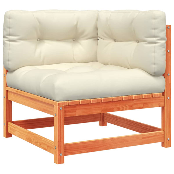 vidaXL 2-Piece Garden Sofa Set with Cushions Wax Brown Pinewood