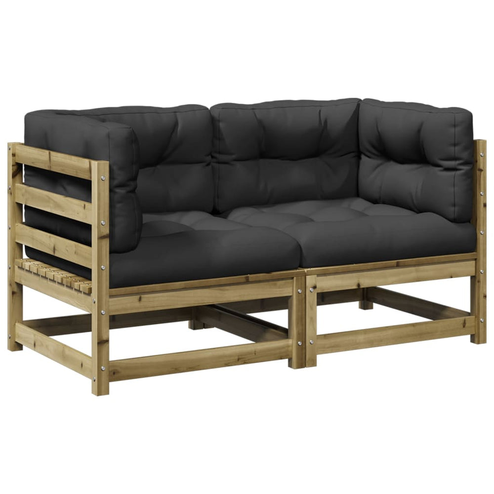vidaXL 2-Piece Garden Sofa Set with Cushions Impregnated Pinewood