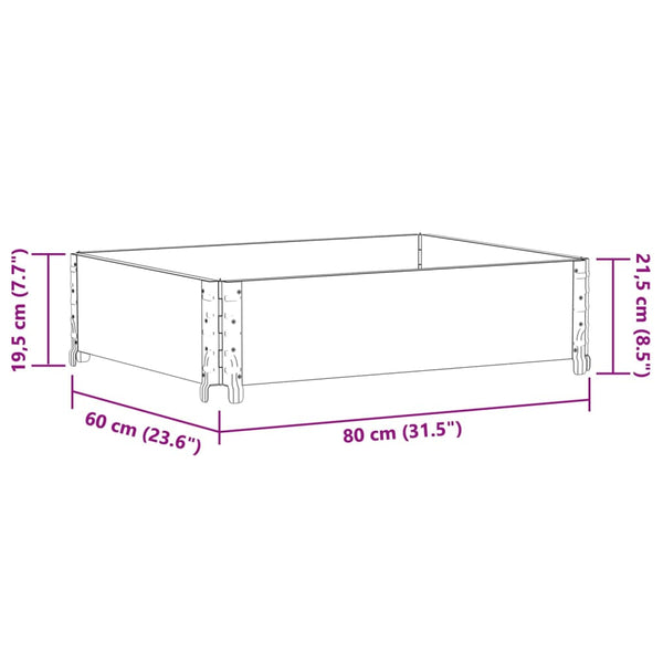 vidaXL Planter 80x60 cm Solid Pine Wood
