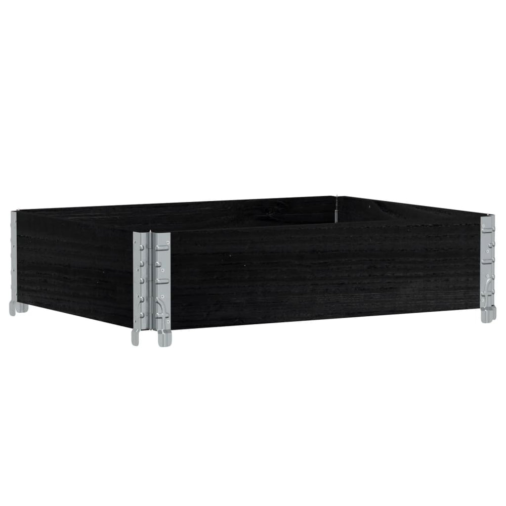 vidaXL Raised Garden Bed Black 80x60 cm Solid Pine Wood
