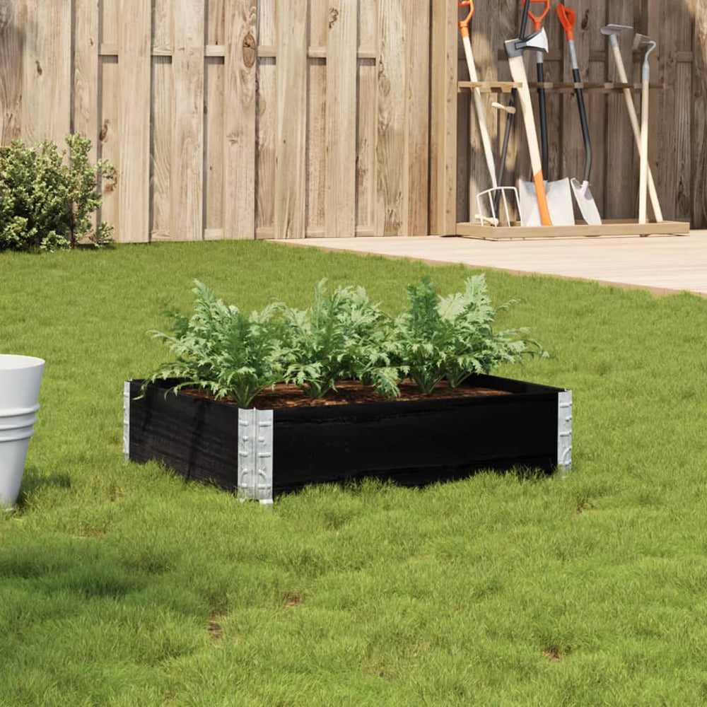 vidaXL Raised Garden Bed Black 80x60 cm Solid Pine Wood