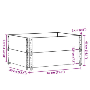 vidaXL Raised Garden Bed Brown 80x60 cm Solid Pine Wood